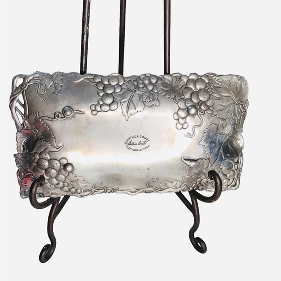 Vintage 1996 Arthur Court Grape Vine 11.5” X 6.25” Handmade Aluminum Bread Tray - Picture 12 of 16